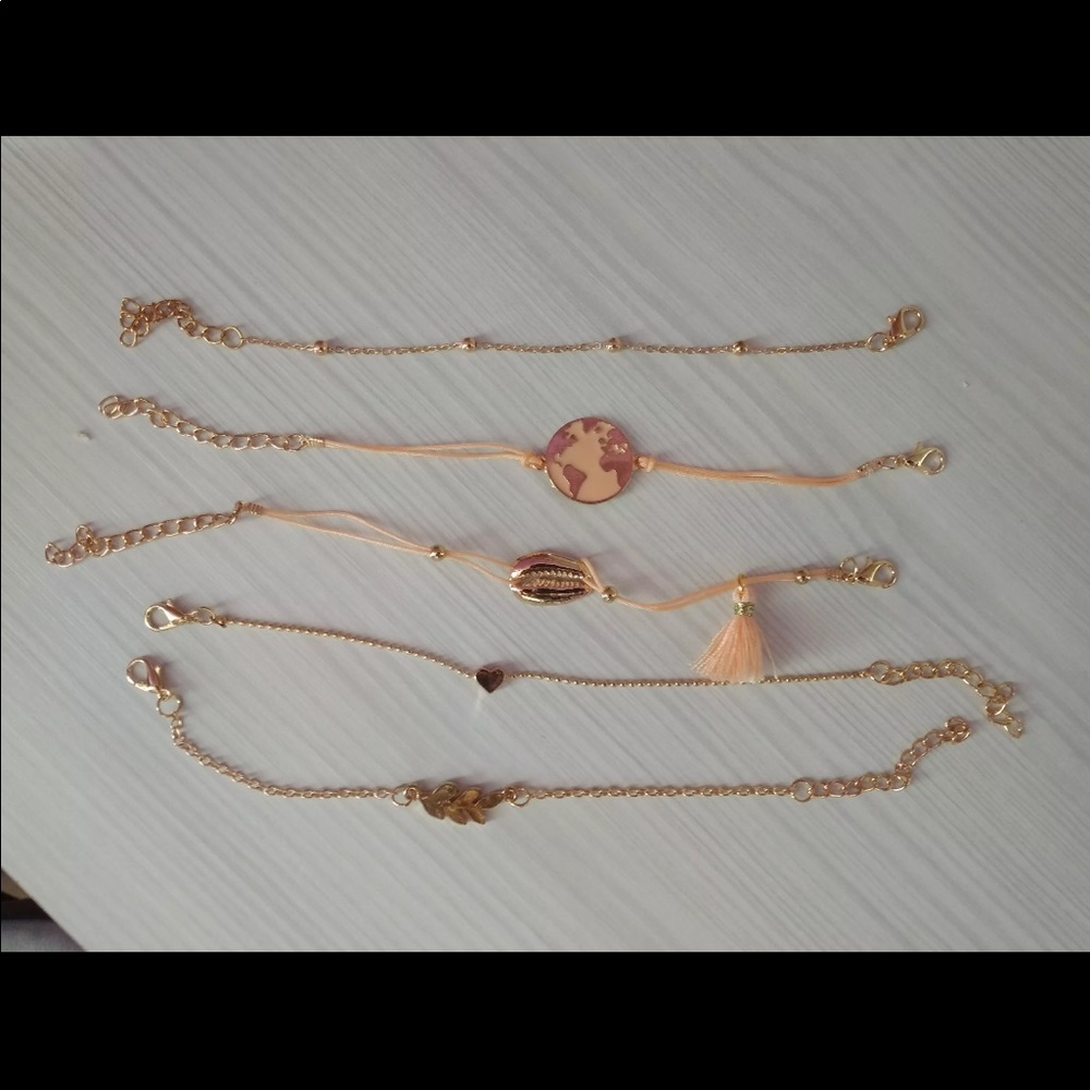 Boho Bohemian Beaded Charm Bracelet Stack - Picture 2 of 3